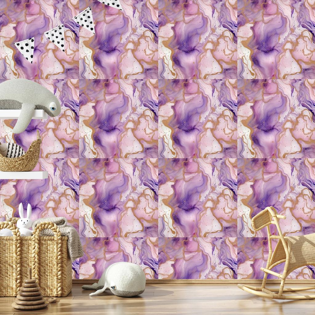 Ink wallpaper violet, purple and powder pink 50x1000