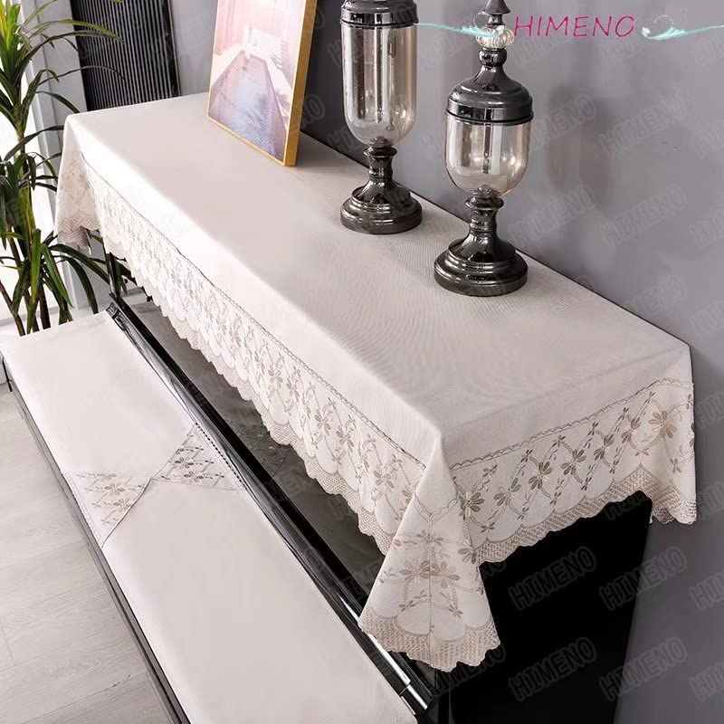 Upright Piano Cover for pianos with a width of Top for Standard Upright Protective Dustproof Single Chair Keyboard Nordic Floral Frills Cover HIMENO