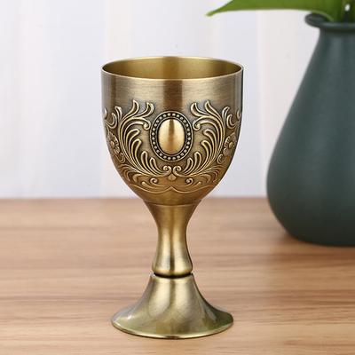 2pcs/Lot, Russian Retro Spirit Wineglass, European Style Liquor Cup, High-end Goblet, Alloy Small Wine Glass, Wine Set for Home