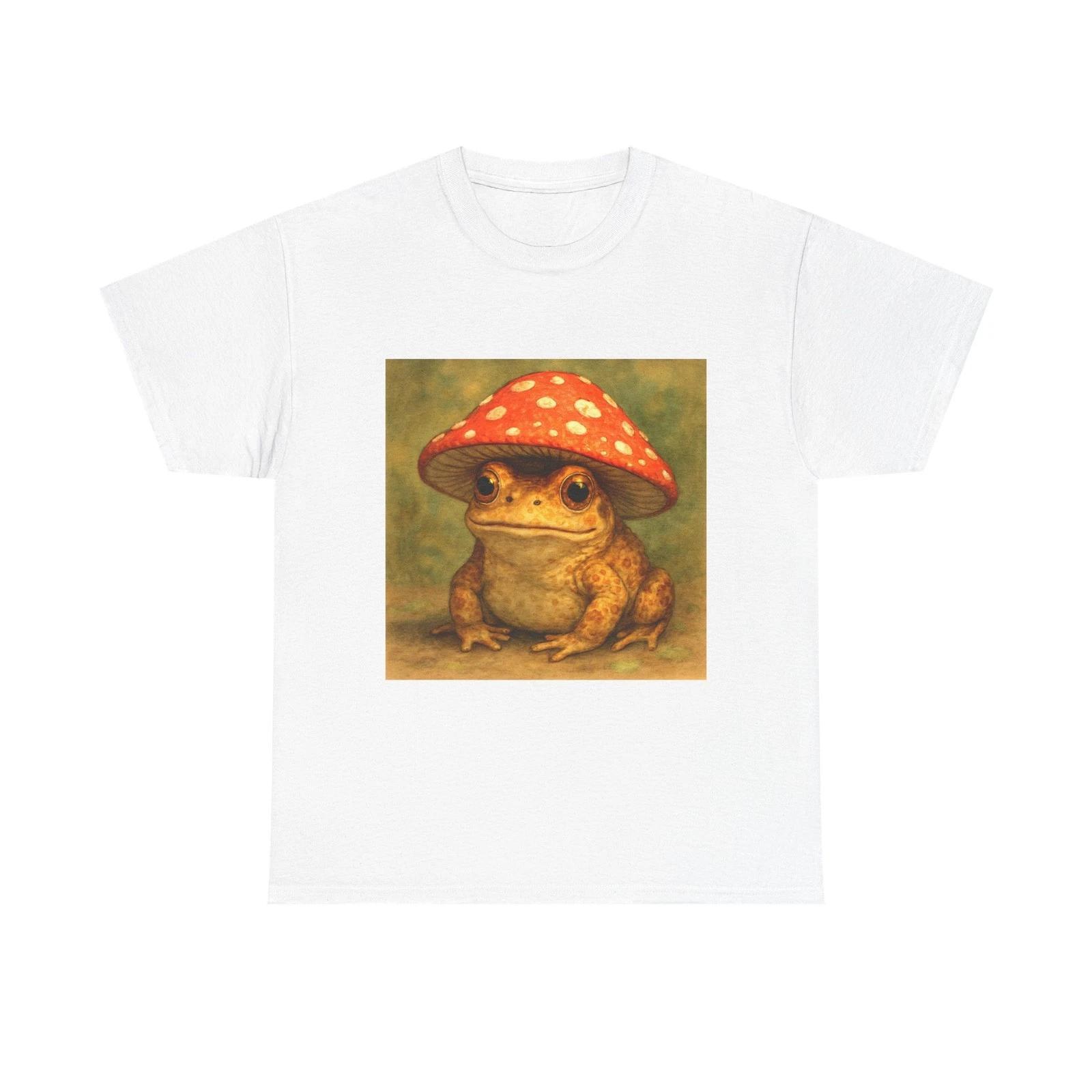Whimsical Frog Mushroom Tee - Funny Unisex Cotton T-Shirt, Nature Lover [...] L