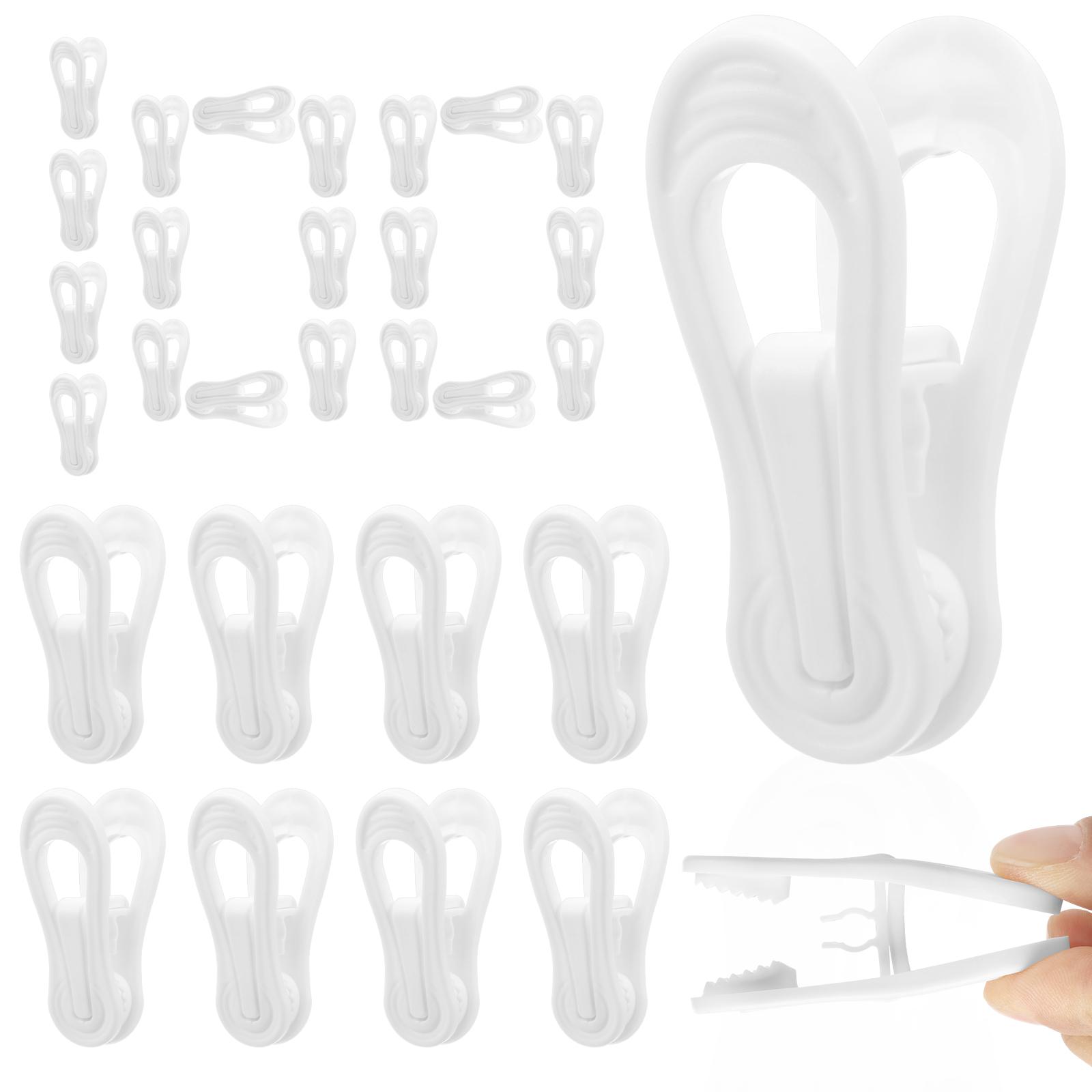 

100pcs White Hanger Clips Multipurpose Plastic Hangers Clips Clothes Pins for Skirts, Pants, for Baby Clothes Hangers белый