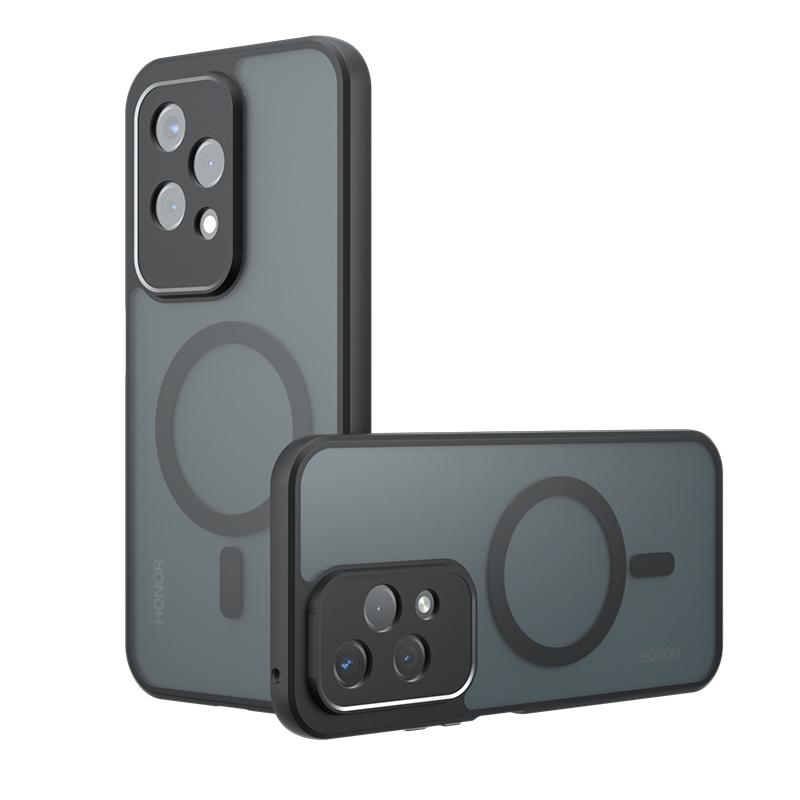 

Для Honor 200 Pro Lite матовый противоотпечаток пальца противоударный магнитный чехол из ТПУ с защитой от падения, не желтеющая задняя крышка, корпус For Honor 200 Pro прозрачный черный
