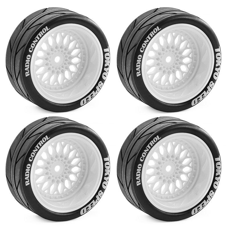 4 Pcs 65mm RC Rally Racing Tires Drift Tires FW06 Tamiya TT01 TT02 XV01 1/10 RC Racing Upgrade Parts Wheel Hub Tires