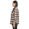 Chemise Lumberjack Femme - Urban Classics - TURNUP FLANELL - Manches longues - Brun - Blanc
