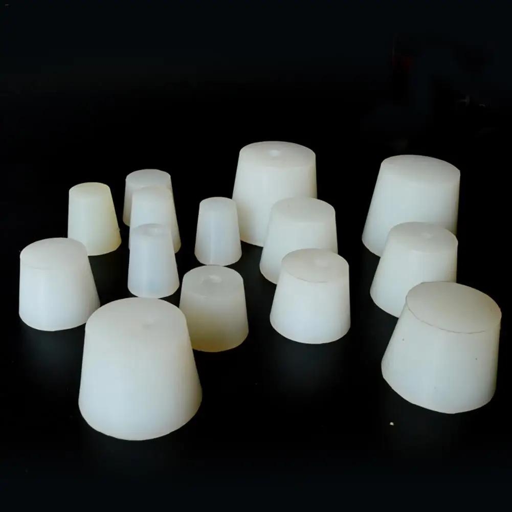 1pcs Silicone Stoppers With Hole Conical Rubber Plugs Test Tube Stoppers For Laboratory Triangular Flasks Plugging Holes