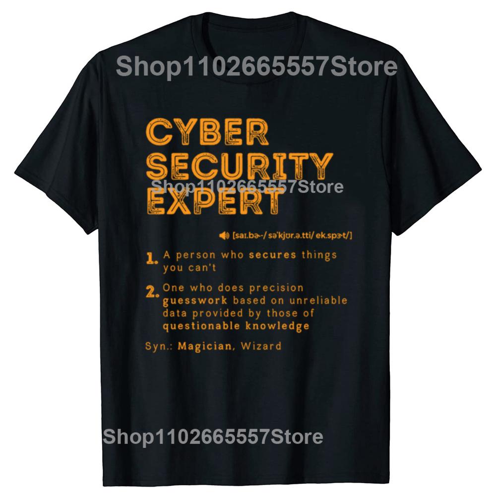 Definiție Amuzantă Expert Securitate Cibernetică Hacking de Calculatoare Profesionale Tricouri Modă Casual Bumbac Larg Tricou Securitate Cibernetică