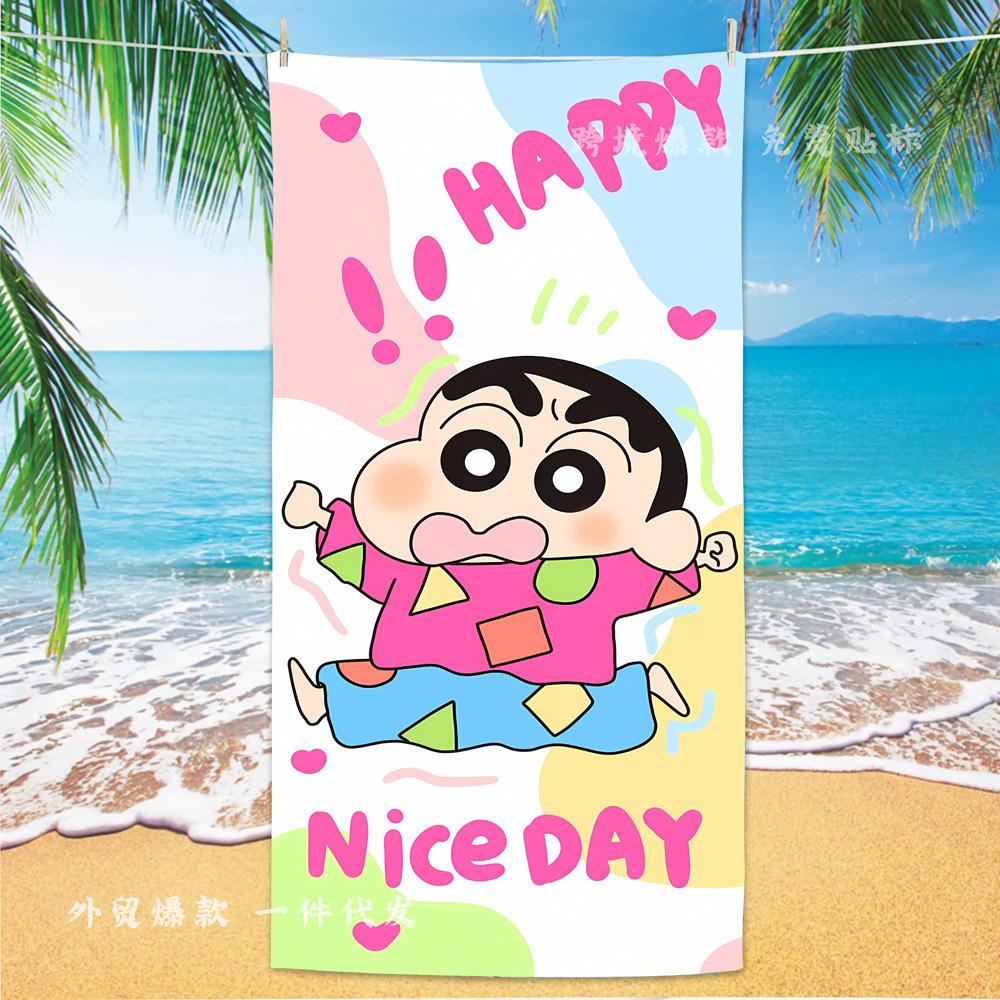 Extra Large Kids Quick Dry Bath Towel Cartoon Character Digital Print Double Sided Flannel Microfiber Beach Towel