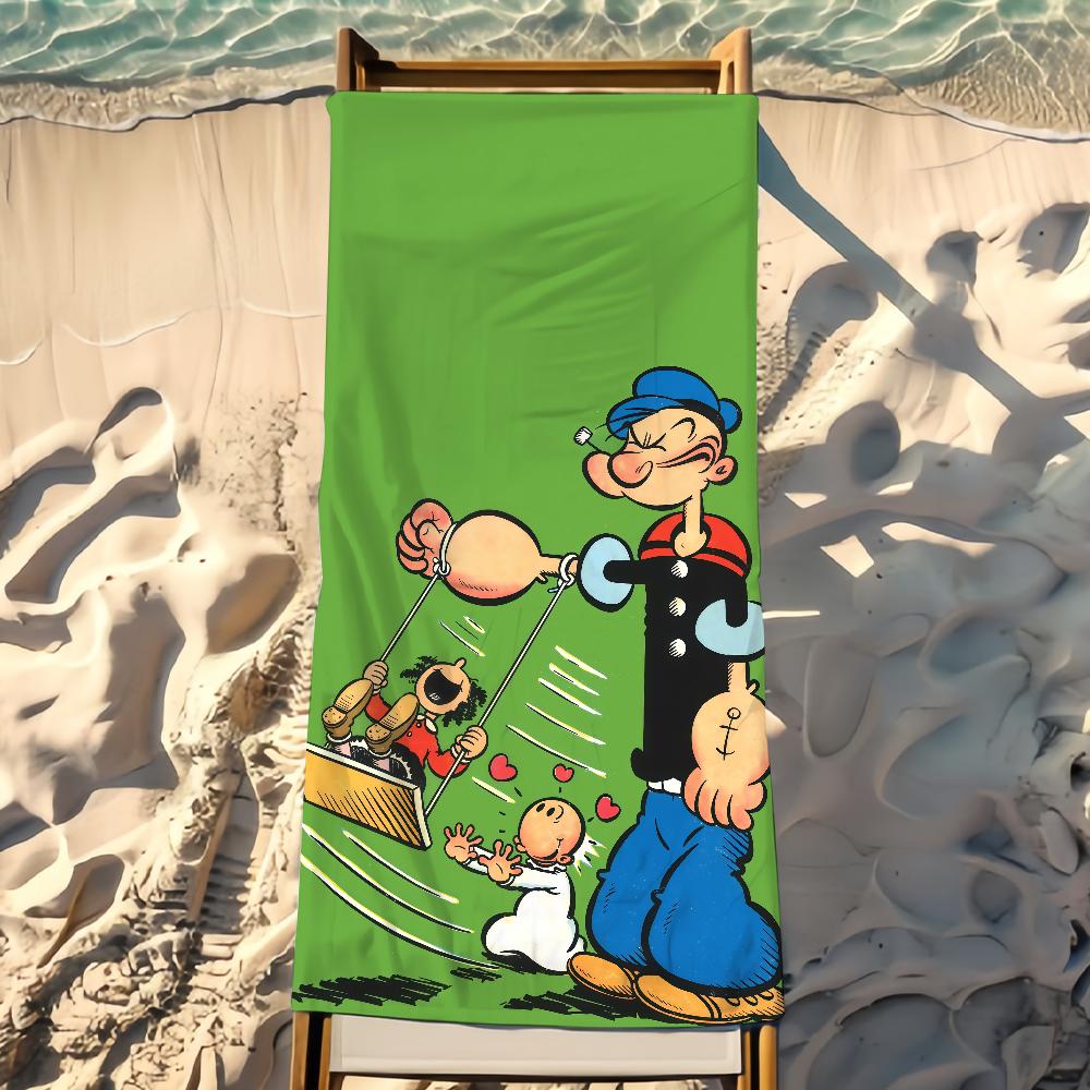 Kreslený P-Popeye Ručník Plážový ručník Cestovní Lehký Šetrný k pokožce Pro bazén Pláž Kempování Výlet loďí Léto