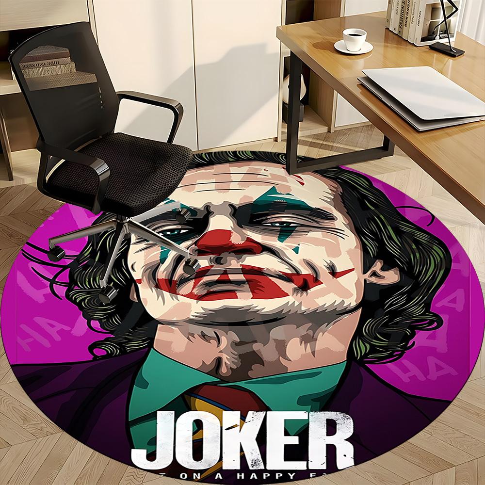 1pz Tappeto Rotondo Joker Clown per Ufficio, Sotto Sedie da Ufficio Camera da Letto Soggiorno Decorazione per la Casa, Decorazione Stanza, Disponibile in Varie Misure