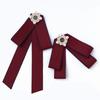 Korean Retro Bow Tie & Pearl Brooch - Women's Uniform Accessory