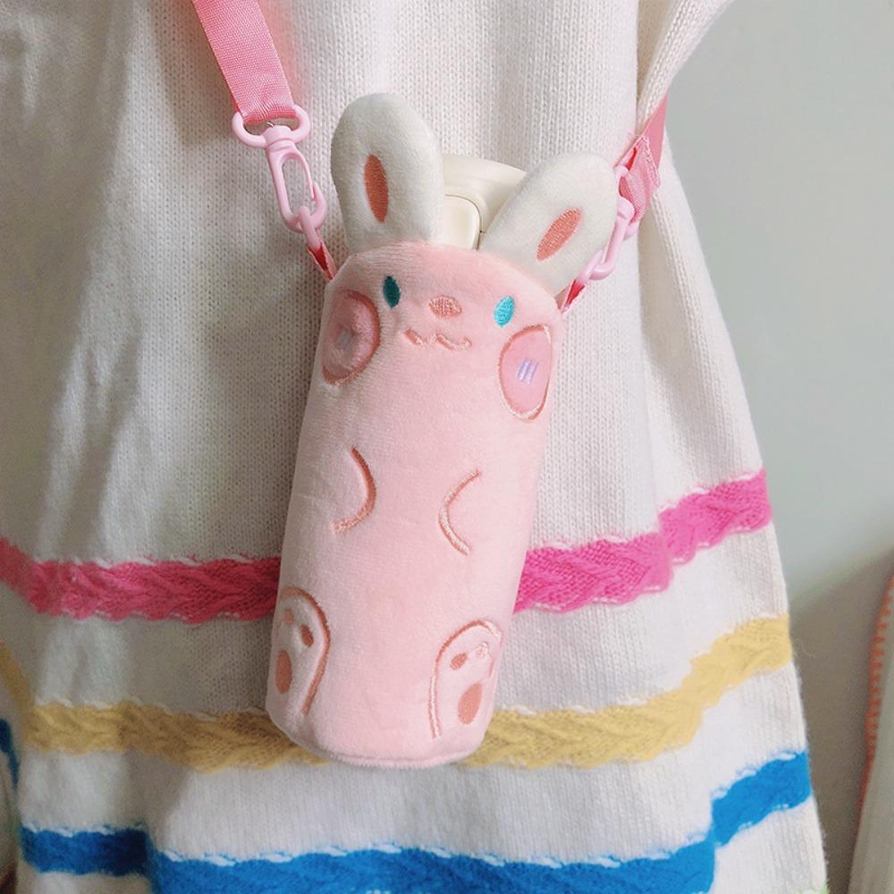 Water Bottle Bag with Adjustable Strap Cartoon Animals Insulated Cup Sleeve Portable Carrying Milk Tea Crossbody Bag