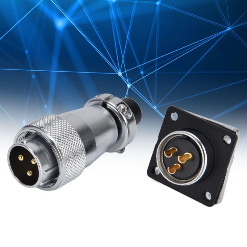 3 Pin Aviation Connector Zinc Alloy Waterproof WS20 Aviation Male Female Plug AC 500V