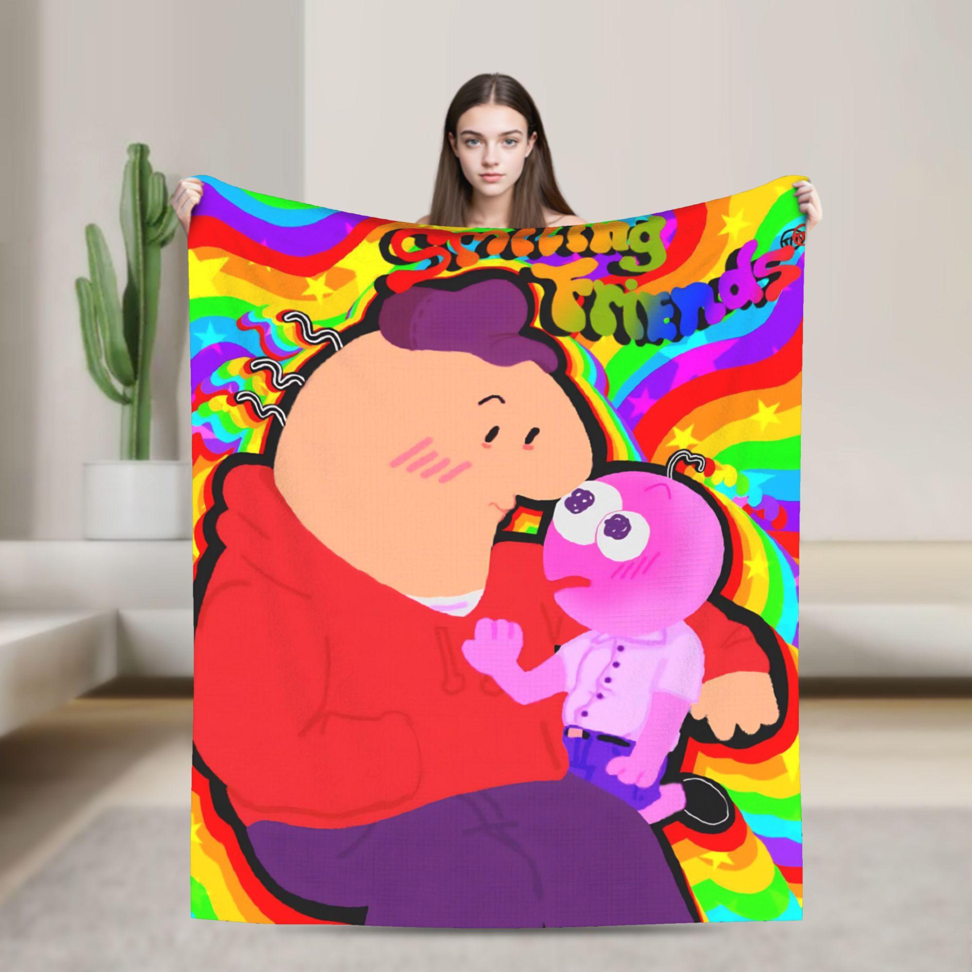 

Smiling Friend Games Blankets Camping Flannel Throw Blanket For Couch Chair Sofa Bed Warm Soft Custom DIY Quality Bedspread 30x40in