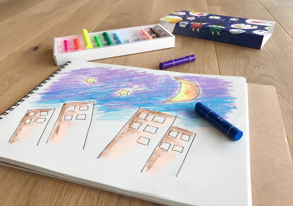 KOKUYO Fluorescent 10 Crayons, Colors, KE-AC30