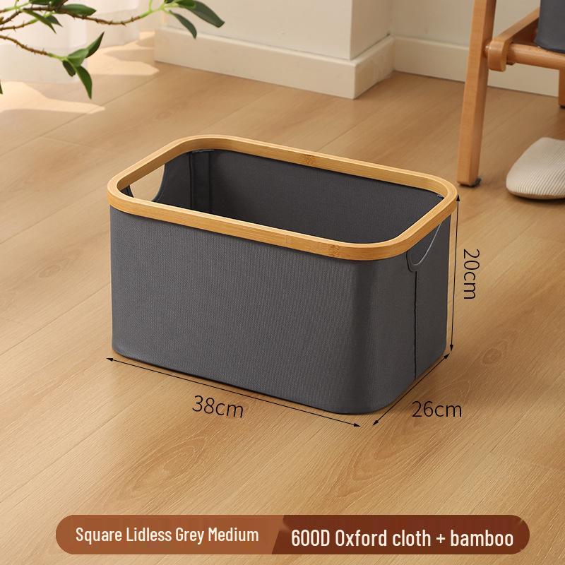 Foldable Large Desktop Storage Basket with Lid for Bedroom - Laundry, Toys, and Clothes Organizer