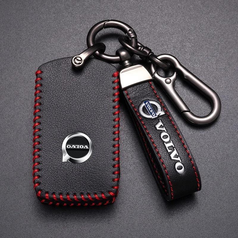 1 Pieza Cubierta de Llave de Cuero de Aleación de Zinc de Protección Completa para Volvo XC40 XC60 XC90 S60 S90 V50 V70 V60 V40 Accesorios Impermeables para Coche