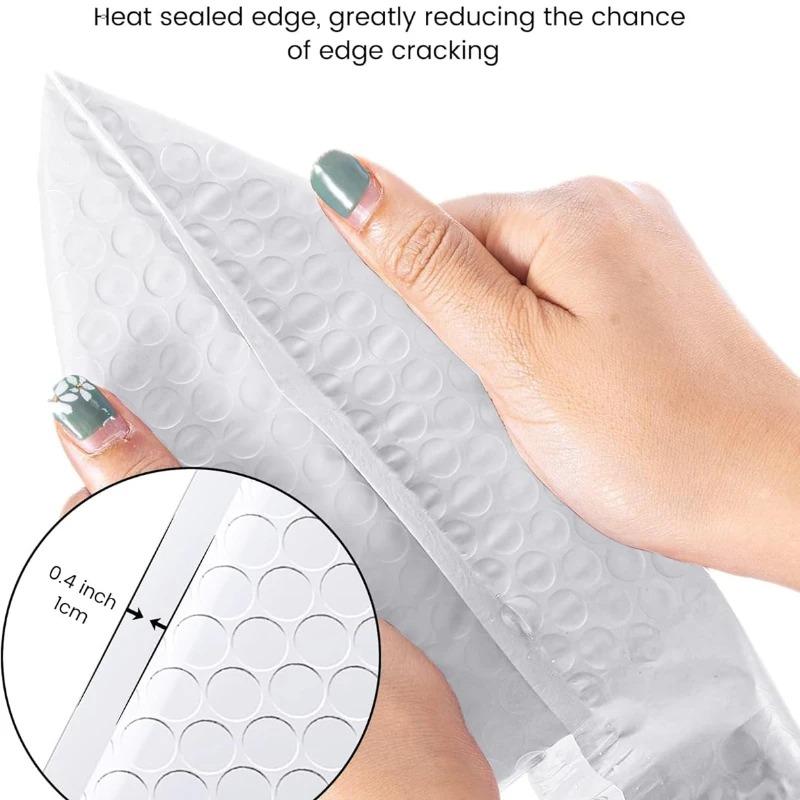 50 Buc. Plicuri Albe Poli cu Bule Plicuri Căptușite Vrac Folie cu Bule Căptușită Pungi Poli pentru Ambalare Expediere Maile Autoadezive