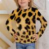 Animal Tiger Skin Children's 3D Digital Printing Girl Fashion Trend Round Neck Long Sleeved T-shirt