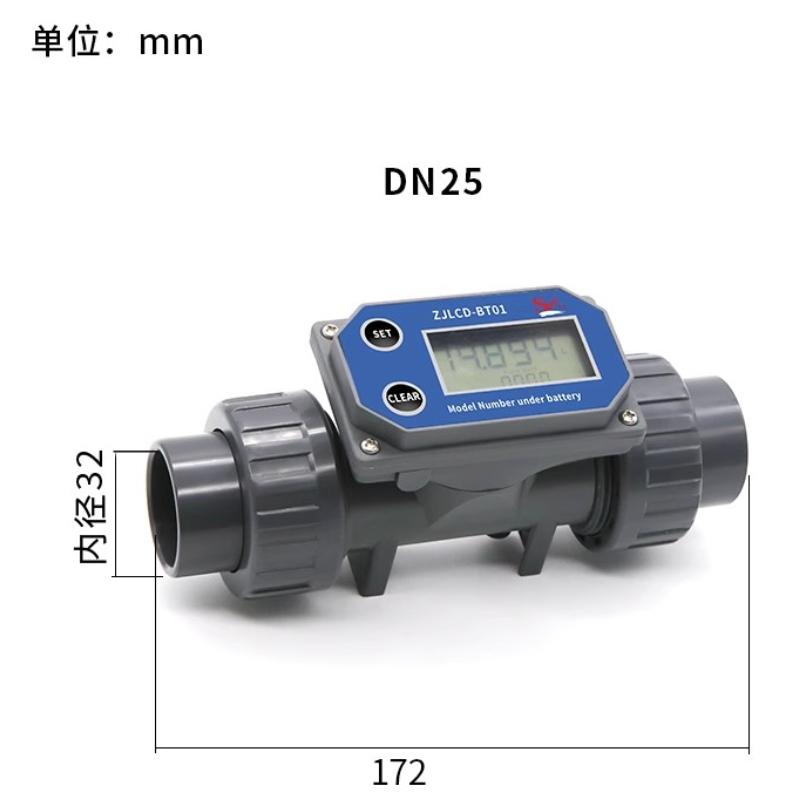 DN15-DN80 Digital Turbine Flow Meter Electronic LCD Display Flowmeter PVC Pipe Liquid Water for Farm Garden Irrigation Tools