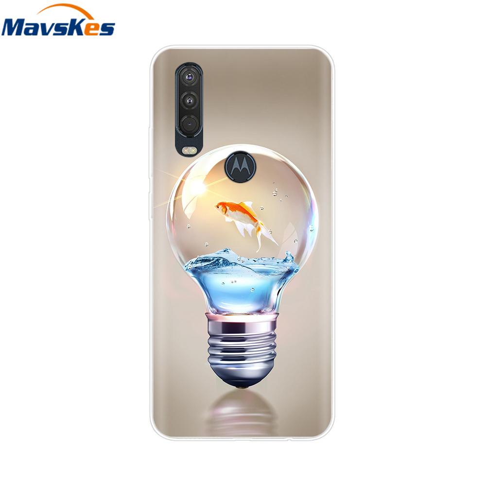 

Для Moto One Action Чохол М який ТПУ Силіконовий Задній Чохол Для Motorola Moto One Vision OneAction Чохол для Телефона Захисний Модний Coque Moto One