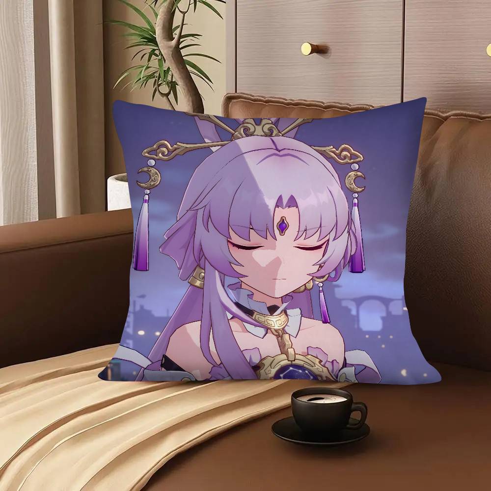 1pc Cartoon Anime Game Honkai Star Rail Fu Xuan Pillow Case Fashion Square Pillowcase Bedroom Sofa Room Ins Decoration Leisure