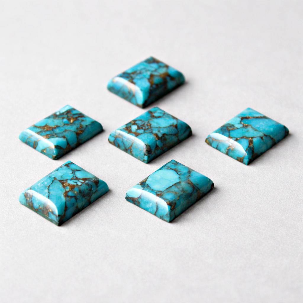 Blue Copper Turquoise Cabochons – Rectangular Natural Turquoise for Jewelry Making