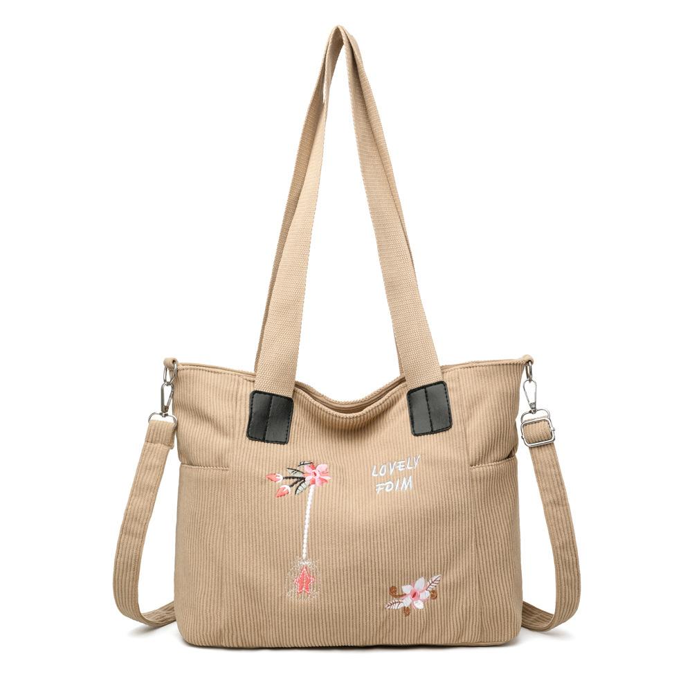 Large-capacity Tote Bag, Casual and Versatile Embroidered Shoulder Bag, Commuter Handbag