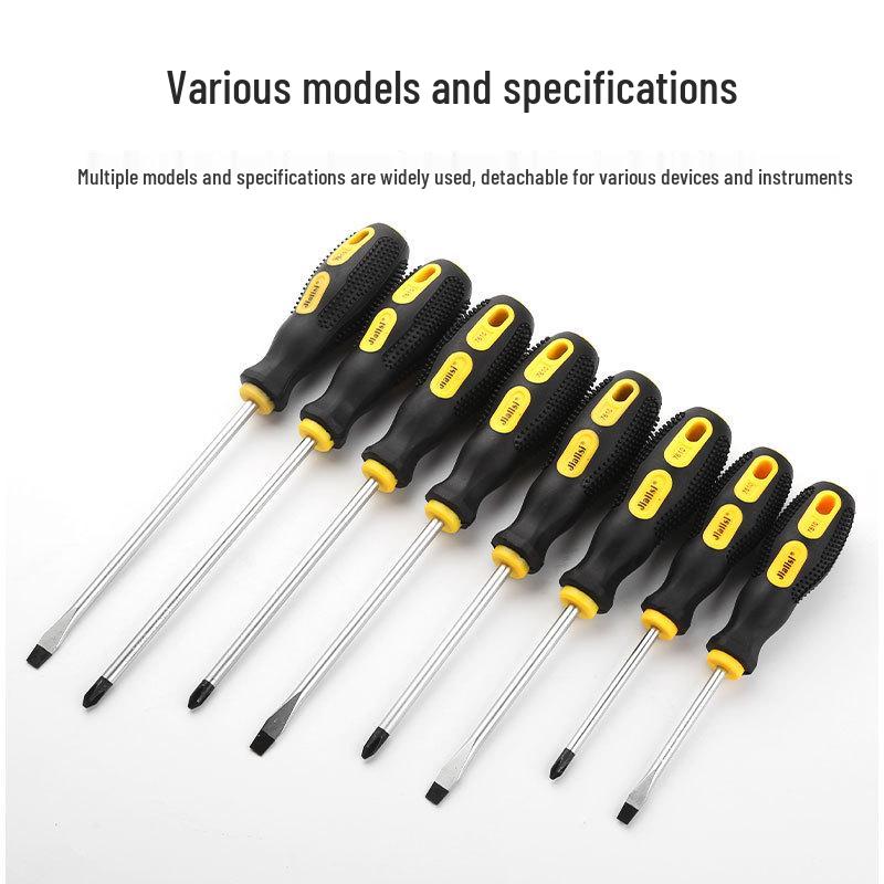 8-Inch Extra Long Phillips & Slotted Screwdriver Set—Hammerable Household Hardware Tools