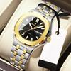 POEDAGAR Kadınlar İçin Kare Moda Saat Işıklı Su Geçirmez Tarih Hafta Bayan Saati Paslanmaz Çelik Kuvars Günlük Kadın Saatleri