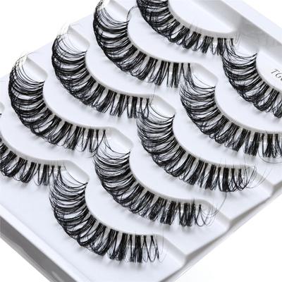 Natural Look Fluffy False Lashes Clear Band False Eyelashes Russian Strip Lashes Eyelash Extension