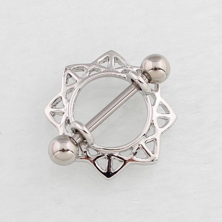 Geometric Anti-Allergic Stainless Steel Nipple Ring Piercing Accessory