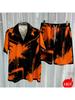 Digital Print Men's Fashion Shirt and Shorts Set