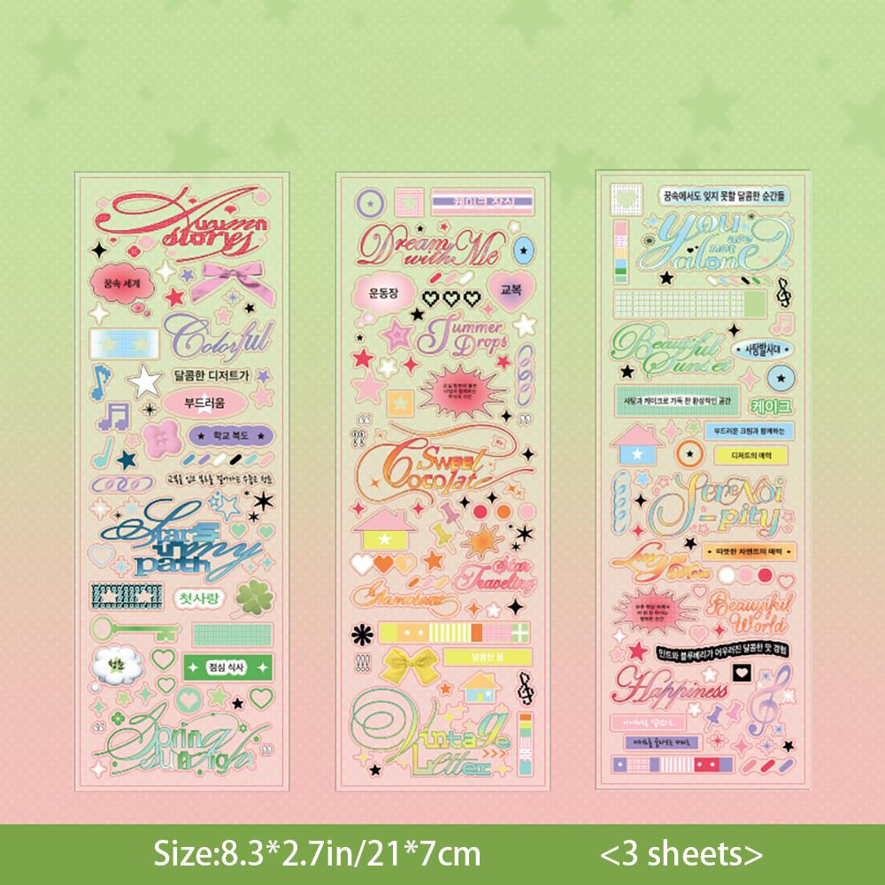 Color Notebook Series Stickers, Korean Basic Versatile Small Elements Student Account Diary DIY Decorative Stickers