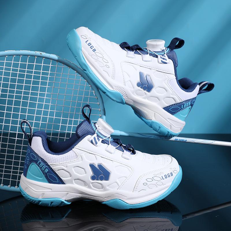 Girls Tennis Shoes Non-slip Children's Sports Shoes Leather Surface Breathable Lightweight Youth Training Shoes Boys Badminton Shoes