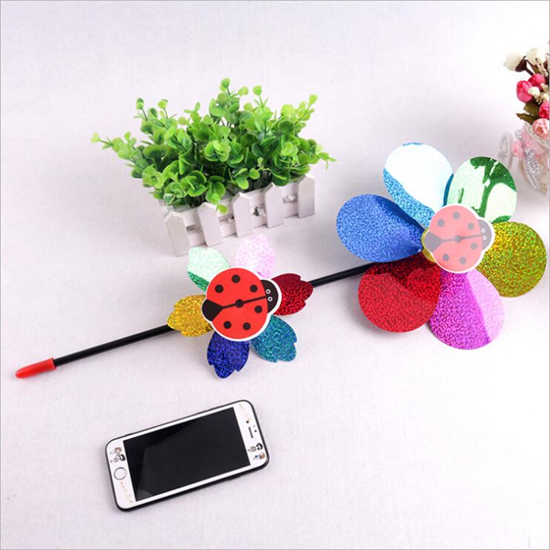 Kids Toy Colorful Sequins Windmill Wind Spinner Home Garden Yard Decoration
