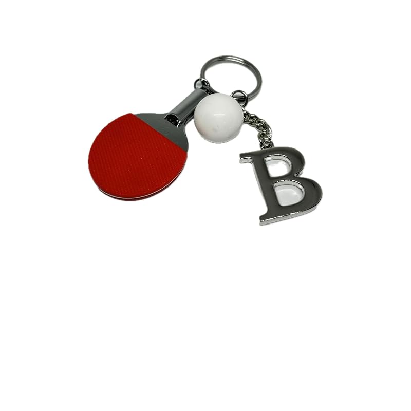 

table tennis with initials key ring souvenir present (B)