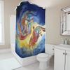 Vibrant Phoenix Design Shower Curtain Waterproof Fabric Bathroom Decor With Grommet Top For Home Use