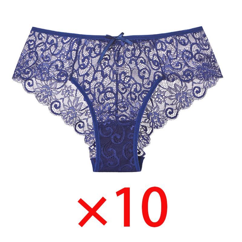 Broderte blondetruser Gjennomsiktig Sexy undertøy med lav midje Dame Jenter Myke pustende truser