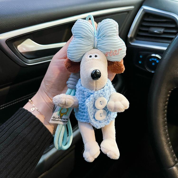 

Creative Plush Wallacegromit Keychain With Exaggerated Bowtie Cute Gift Style StyleD