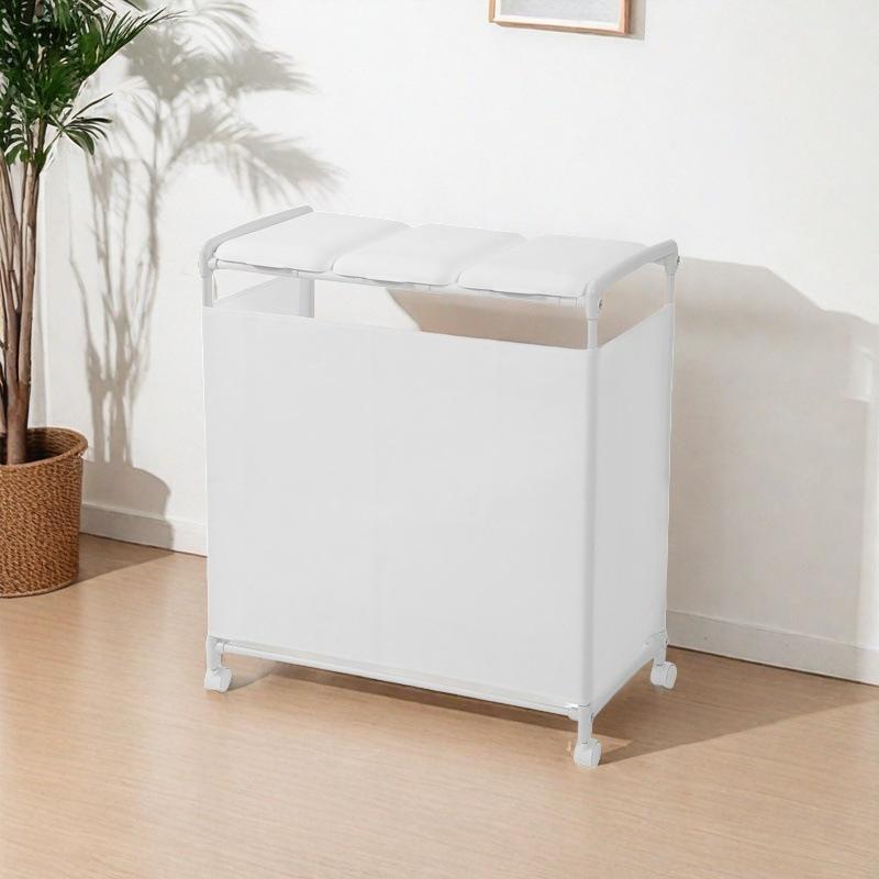 

Modern Waste Bins Living Room Separate Trash Can Rack Entrance Hall Simple Litter Bin Large Capacity Garbage Can with Wheel белый