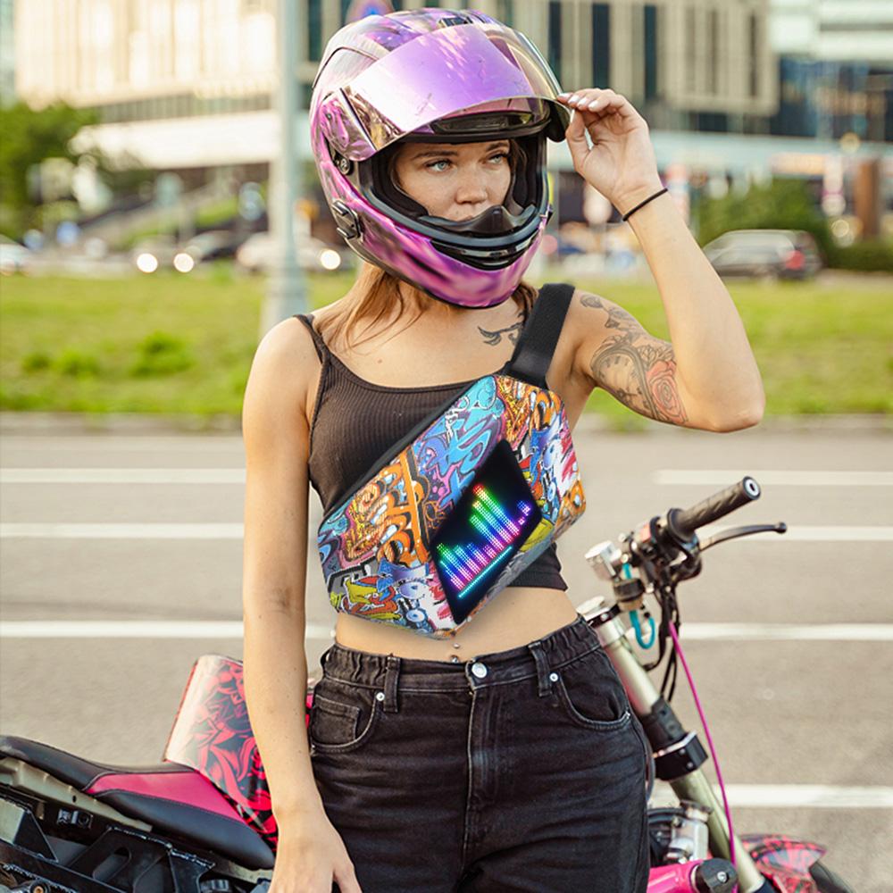 LED Knight Pack Borsa rigida a tracolla singola luminosa per guida motociclistica