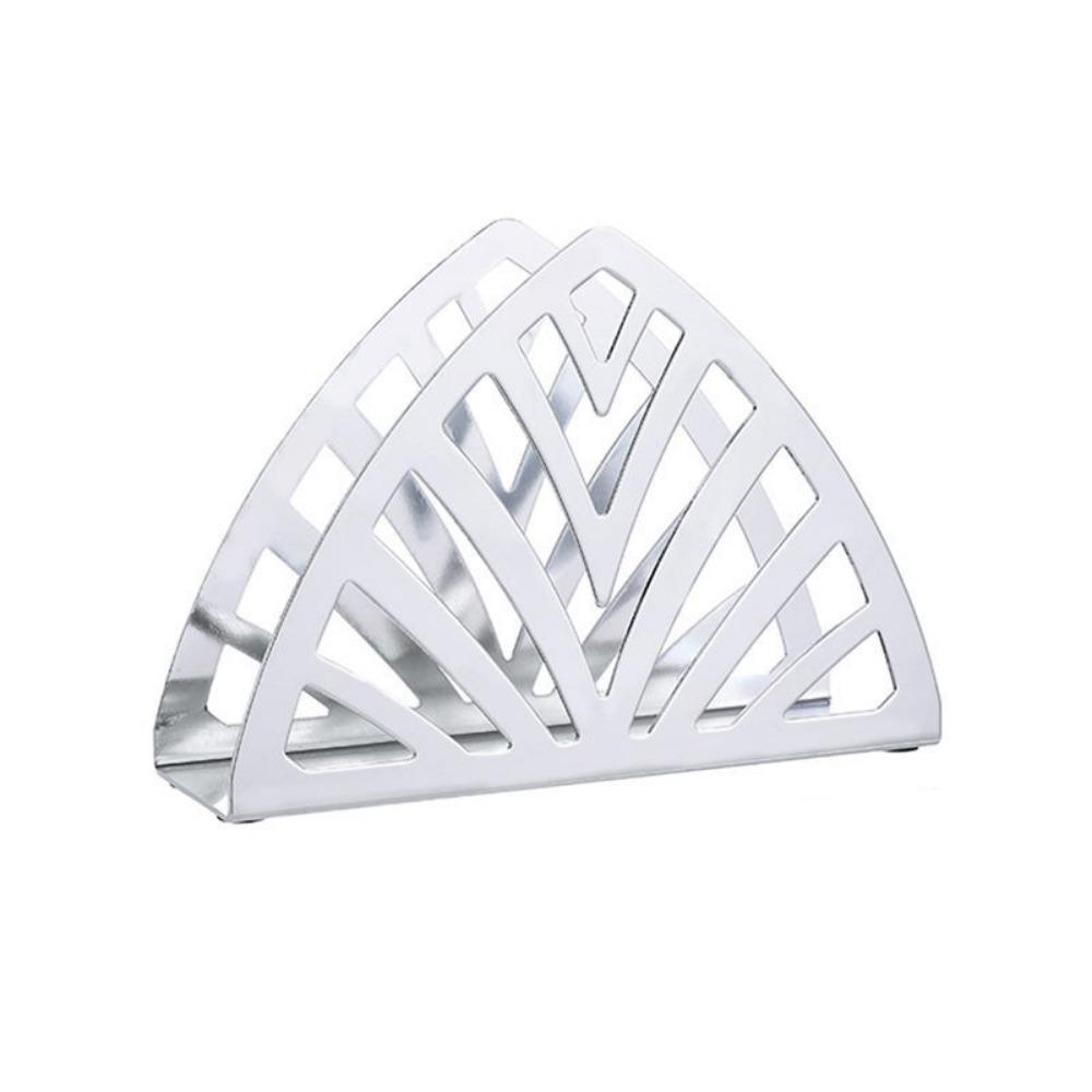 Non-slip Bottom Iron Art Paper Towel Holder Hollow Desktop Tissue Stand  Home