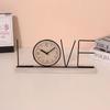 Minimalist Iron Craft Clock Creative Wood Retro Clock Simple European Desk Clock  Office Decor