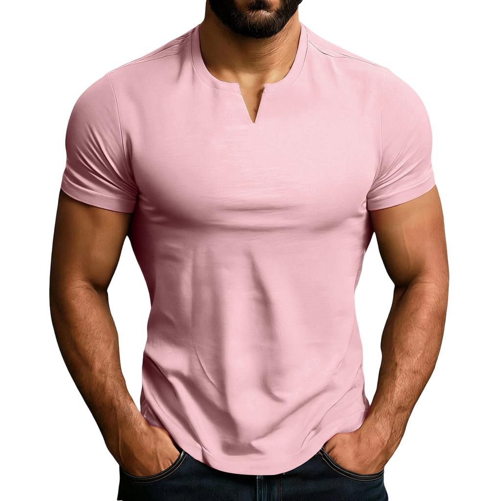 Men's Leisure Exercise Fitness Training Running Little V-Neck T-Shirt
