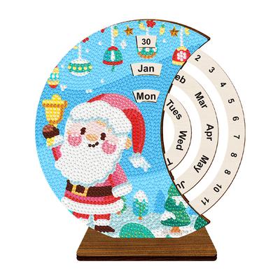 Diamond Painting Perpetual Calendar Wooden Diamond Art Desk Calendar 5D DIY Diamond Painting Christmas Gift for Home Decoration