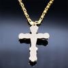 Christus Jesus Kruzifix Kreuz Großer Anhänger Halskette für Männer Edelstahl Goldfarbe Herren Ketten Halsketten Amulett Schmuck gargantilla