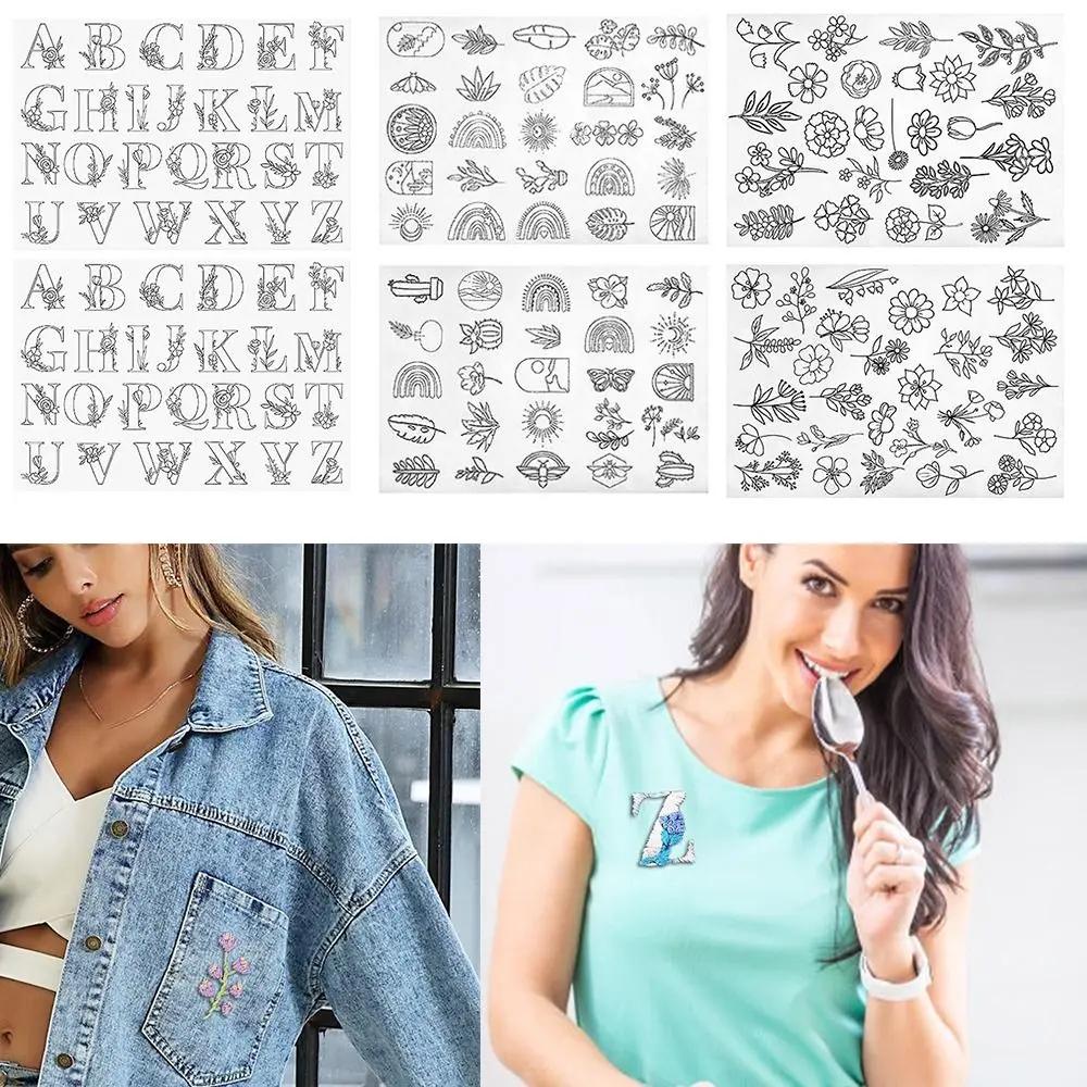 Flowers and Leaf Designs Stitching Embroidery Paper Handmade Embroidery Crafts DIY Embroidery Dissolving Transfer Paper