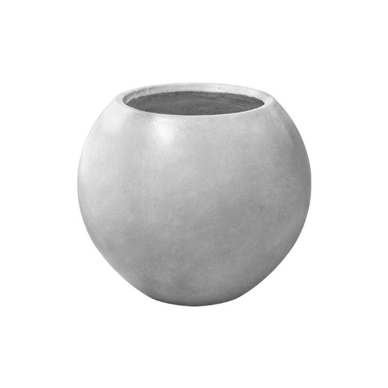 Spherical Cement Flower Pot for Ficus, Orchids, and Green Plants - Ideal for Home, Living Room, Balcony, or Outdoor Use.