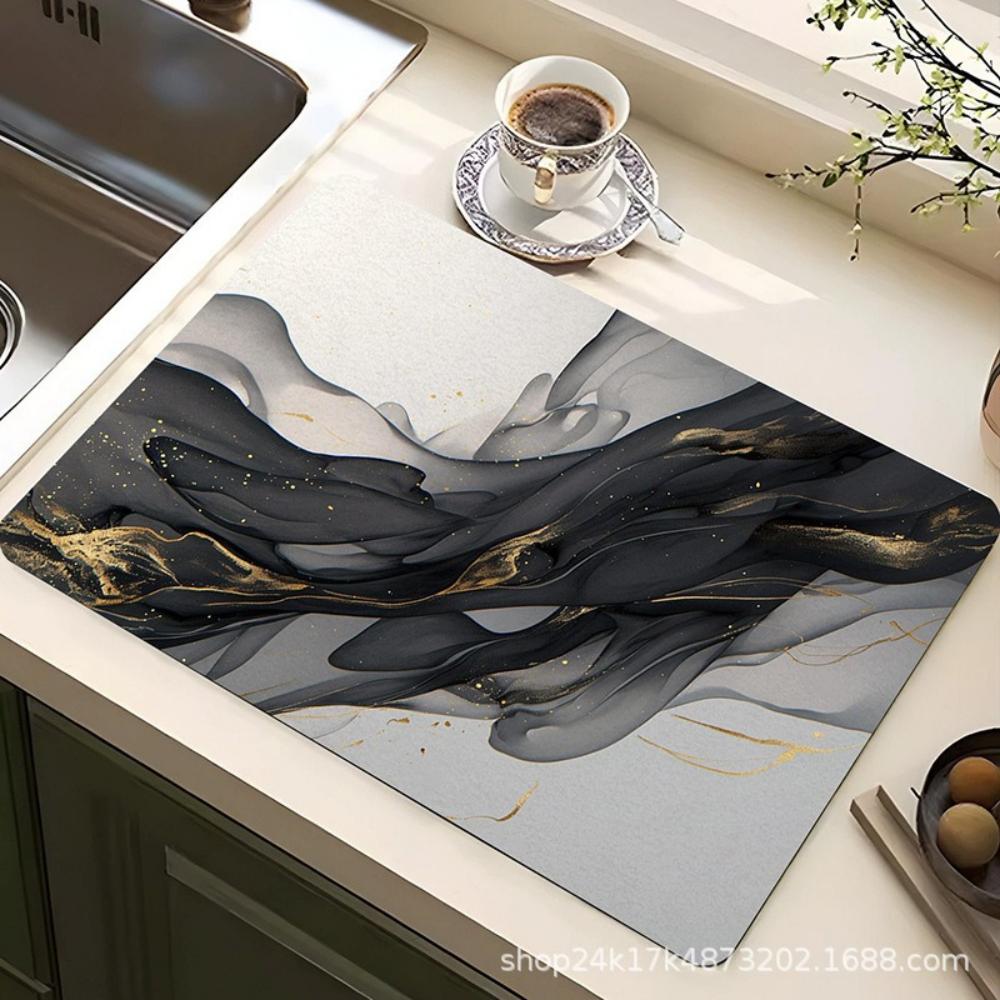 Kaffee Wasser Tasse Kieselgur Geschirr Matte Schnelltrocknend Rutschfest Abtropfmatte für Geschirr Arbeitsfläche Dekor Kaffeemaschine Geschirr Pad