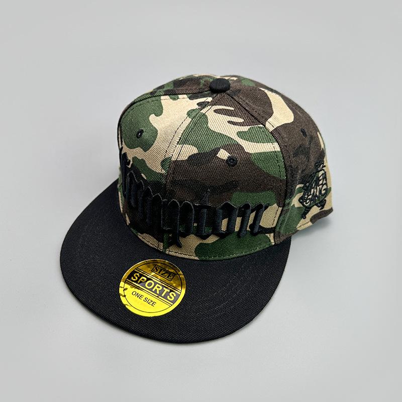 Hip-Hop Flat-Brimmed Color-Matching Baseball Cap Men S And Women S Sunshade Camouflage Street Personality Cap 52-60cm